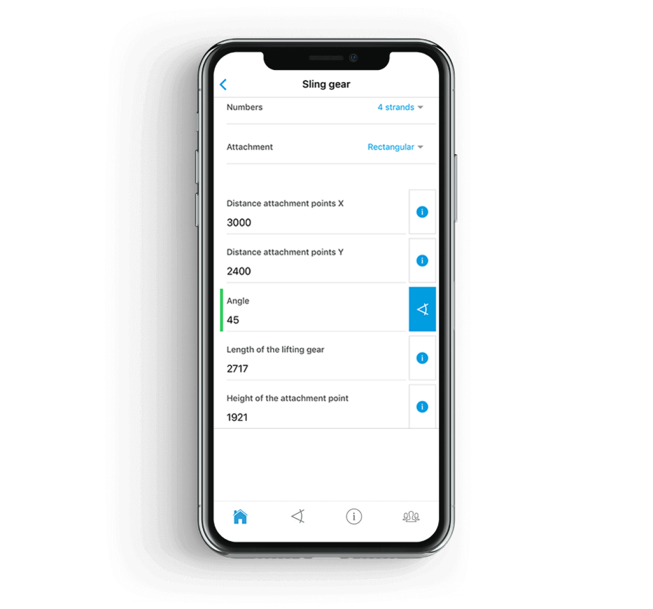 BRUGG.LIFTING App - Ausschnitt der App